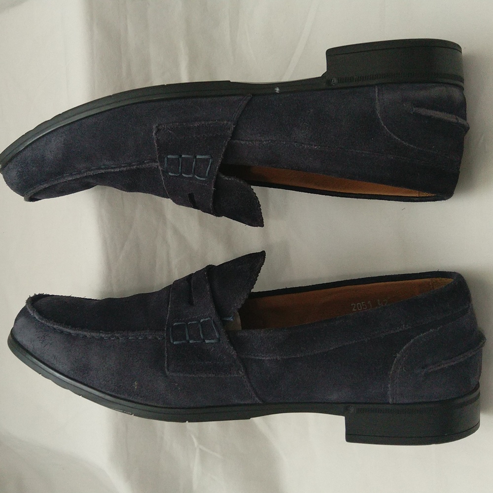 Doucal's Penny-slot suede slip on loafer dress shoes men's Sz 42 made in Italy - Picture 9 of 15